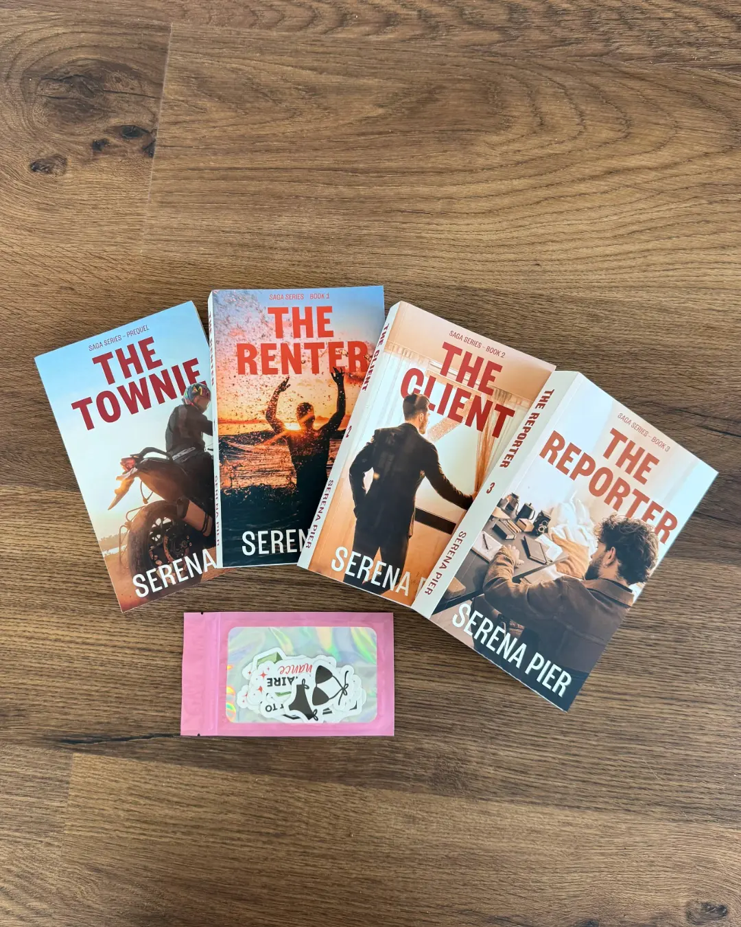 SAGA Series Paperback Print Signed Bundle by Serena Pier - Includes "The Townie", "The Renter", and "The Client" Books with Stickers & Handwritten Card