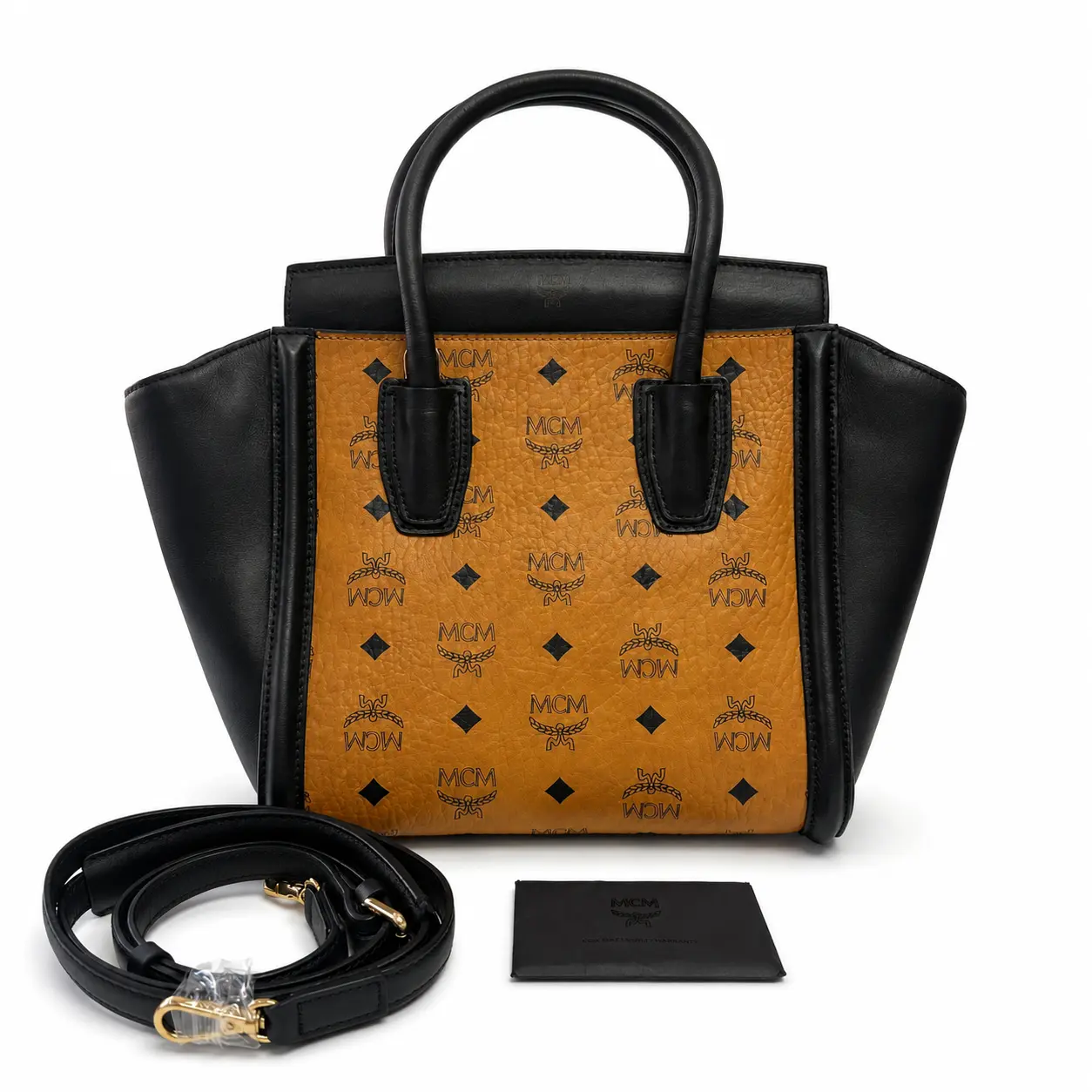 Pre-owned MCM Cognac Visetos Toni Medium Tote D0265