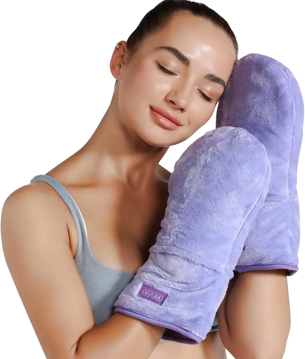 Microwavable Heating Mittens, Set of 2 Reusable Hand Warmers with Natural Flaxseed Filling for Moist Heat Therapy and Pain Relief, Microwave, Christmas, Gloves, Muscle, Clay Beads