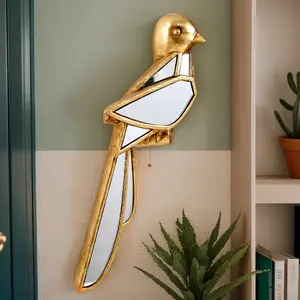 Resin Bird Wall Hanging Decor, Wall Ornaments, Creative Home Decoration Craft, Mirror Surface Design, Perfect Gift for Animal Lovers