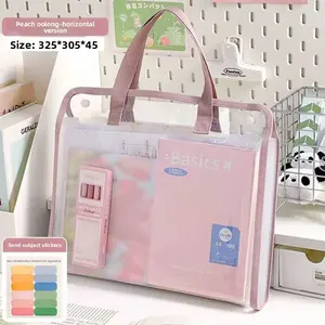 A4 Transparent Handheld Accordion Bag, Multi-Functional Large Capacity File Folder, Test Paper Storage Bag, Multi-Layer Tutoring