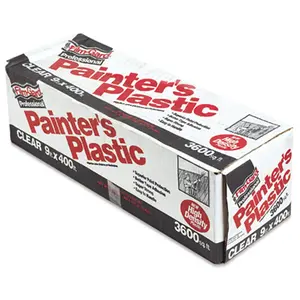 212 MAIN 9x400ft Roll High-Density Professional Painter's Plastic Film, 0.35 Mil Thickness, 626260 Model