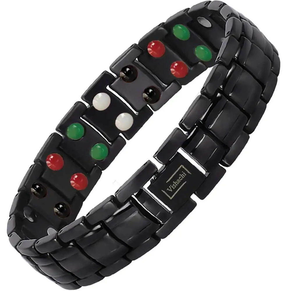 Men Women Black Titanium Bracelet Bio Elements Adjustable