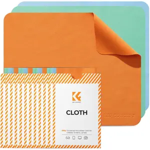 K&F CONCEPT 12 Pack Lens Cleaning Cloth |   Microfiber Cleaning Cloth |   Glasses Cleaning Cloths |   Eyeglass Lens Cleaner |   Eyeglasses, Camera Lens, VR/AR Headset Screen Cleaning |   Orange & Green & Blue