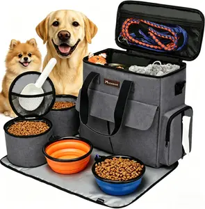 Modoker Pet Travel Bag Kit, Dog Food ＆Supplies Organizer, Airline Approved Portable Pet Tote Purse, Outdoor Travel Essentials,Perfect Gift for Dog Moms& Dads,TSA-Ready & Water-Resistant