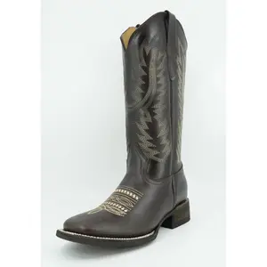 Quincy Women's Grasso Chocolate Wide Square Toe Boot
