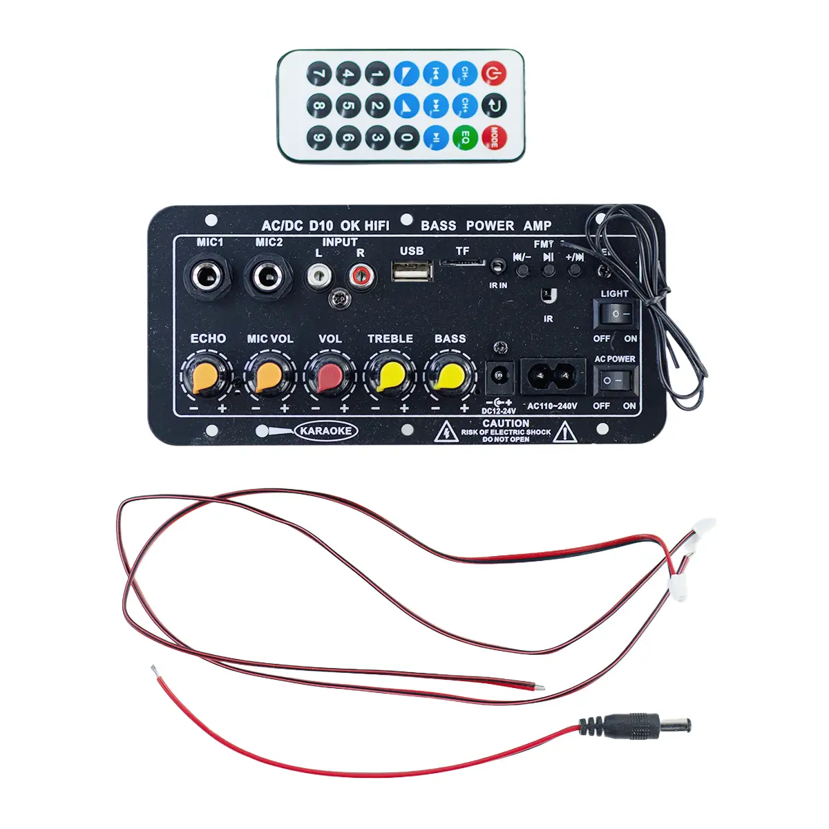 Multifunctional Bluetooth HIFI Power Amplifier Module Dual 6.35mm Microphone Jack For DIY Speaker