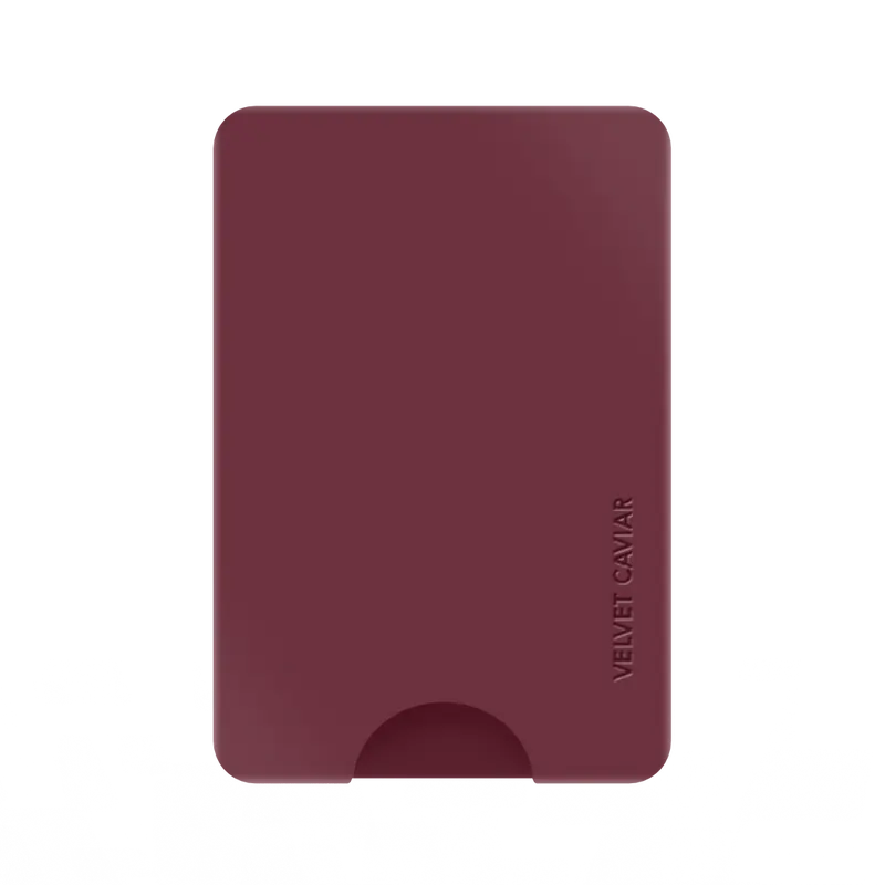 Velvet Caviar Men's Deep Burgundy 1990 Minimalist MagSafe Solid Color Wallet - Polycarbonate, Magnet-Powered Dual Purpose Magnetic Closure, Slim and Concealed, Phone-Attach Design, Card Slots, Luggage Use