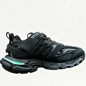 classic designer track chunky shoes with LED men's and women's Thick sole luxury dad shoes led shining rechargeable height increasing trainers