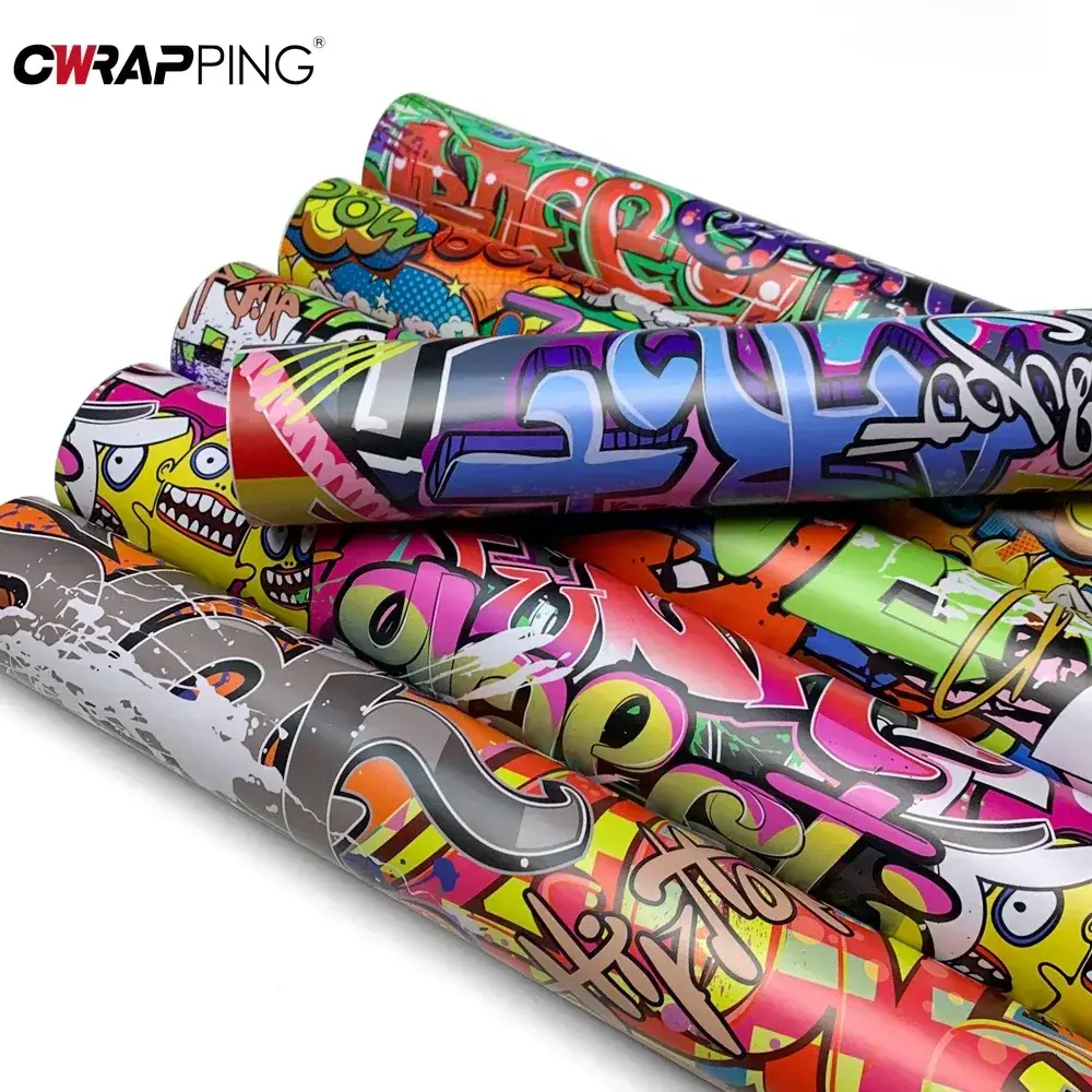 Car Decoration Waterproof Car Sticker Vinyl Wrap Graffiti Printing DIY Custom Stickers for Cars Film Wrapping Foil Exterior Auto