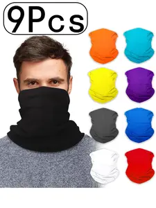 9Pcs-UV Protection Summer Neck Gaiter for Men and Women, Lightweight Dust Mask for Cycling and Outdoor Activities, Available in Multiple Colors