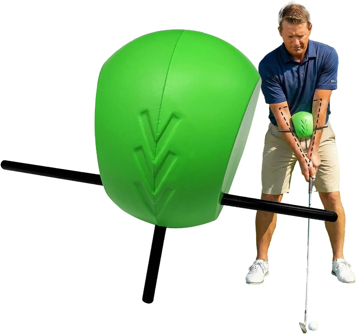 Golf Training Aid Ball - Compression Golf Connection Ball between Arms - Posture Correction Swing Trainer & Alignment Practice - Helps Train Proper Swing Mechanics & Arm Structure