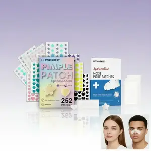 Acne Patch & Nose Pore Strips Bundle, Acne Spot Treatment, 252pcs Multicolor Hydrocolloid Pimple Patches with 7 Clear Nose Strips for Deep Cleansing, Blemish Relief Care and Skin Care