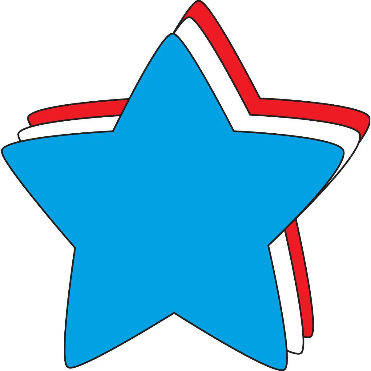 SHAPES ETC. Star Tri-Color Creative Cut-Outs - 5.5" Art Supplies for DIY Scrapbooking & Stamping