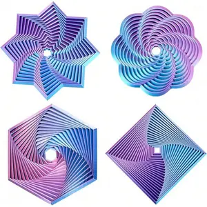 3D Printed Fidget Spinner Toy, Fidget Gadget, Fractal Hexagonal Spiral Design, Sensory Stress Relief, Colorful, Perfect Gift for Holidays, Christmas, Birthdays