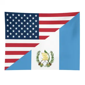 3x5ft USA Guatemala Combined Flag, Christmas Flag for Home Decor, Indoor Outdoor Flag, All Seasons Decor Banners Ornaments Party Decoration Supplies