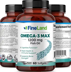 FineLand OMEGA – 3 MAX 1,800 mg per Serving Cognitive Function, Immune Support, Bone Strength, 60 Softgels / 60 Servings
