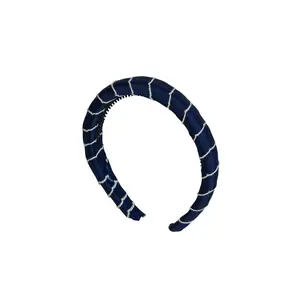 Puffed Moonstitch Headband - Navy
