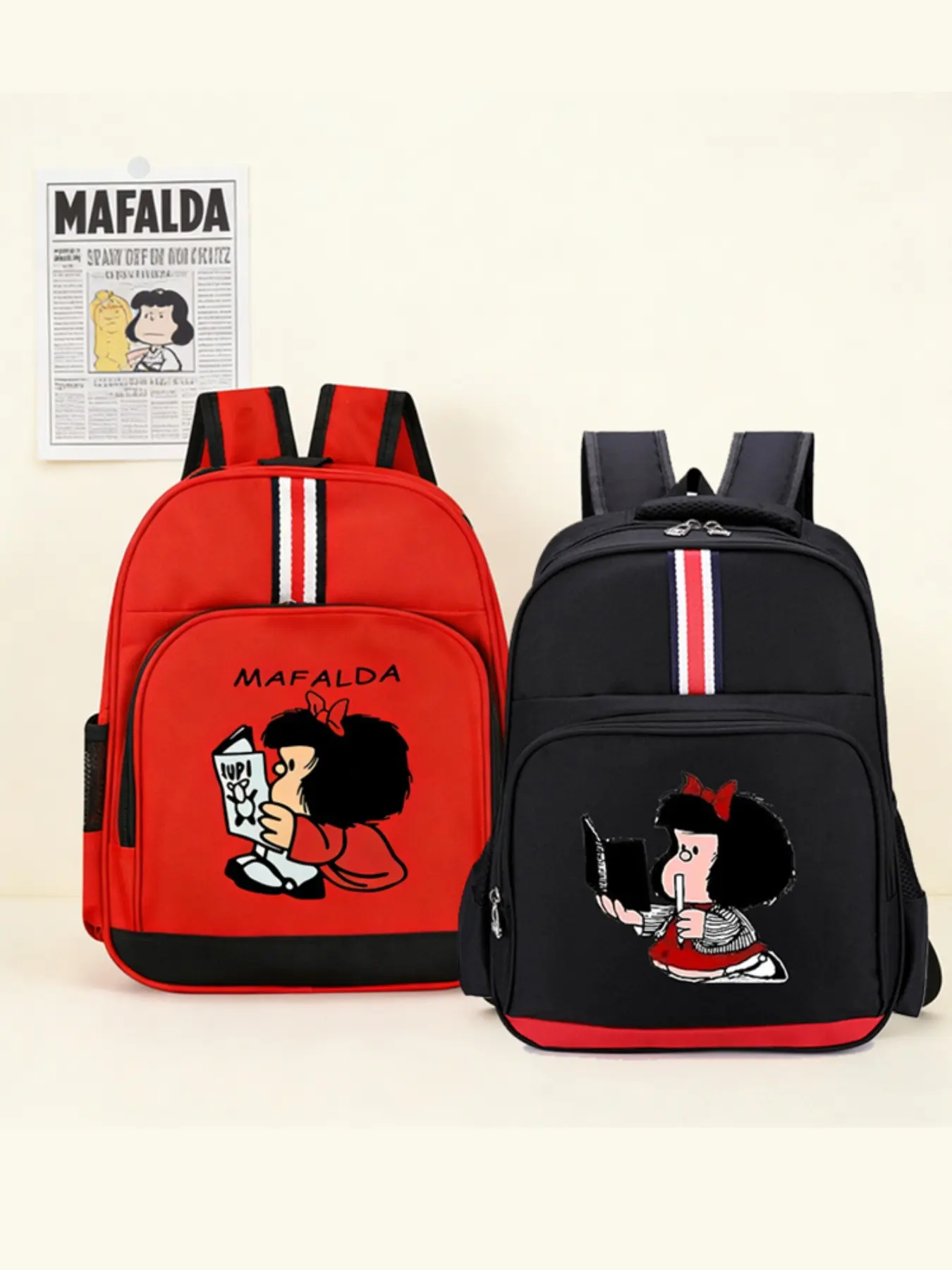 1pc Backpack, Mifadala School Bag, Student Backpack, Backpack For School, Birthday Gift, Casual Nylon Cartoon Design, All Seasons Use