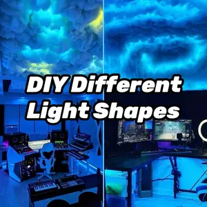 Smart LED Cloud Light with Remote & App Control, Dimmable Multi-Color Lightning for Home and Outdoor Decor, USB Powered, New Year Space Theme, Non-Rechargeable Button Battery - 16FT
