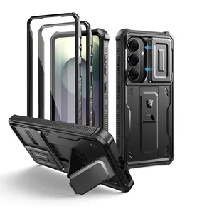 Dexnor for Samsung Galaxy S26 Case with Upgraded Slide Camera Cover & 2 Front Frames & Built-in Screen Protector & Kickstand, Heavy-Duty Rugged Case Full-Body Protective Cover(2026),6.3"