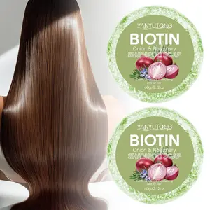 Rosemary & Onion, Biotin Rosemary Shampoo Bar (60g) – 2/3/4-piece options. It creates rich foam. Gentle formula cleans scalp and hair thoroughly, locks in moisture to keep hair hydrated and smooth post-wash