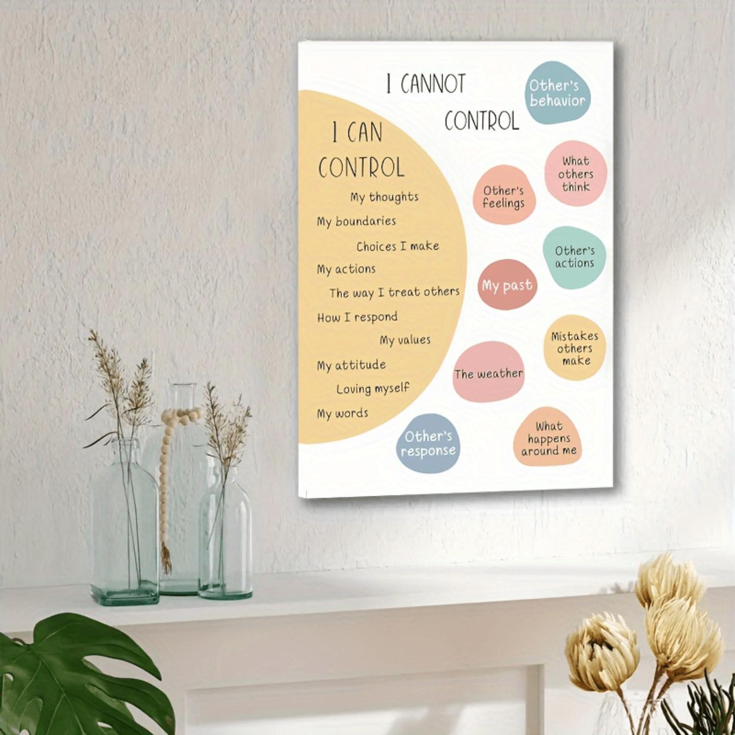 1pc 2D Wooden Framed Canvas Painting Things I Can And Cannot Control 1pc-2d-wooden-framed-canvas-painting-things-i-can-and-cannot-control