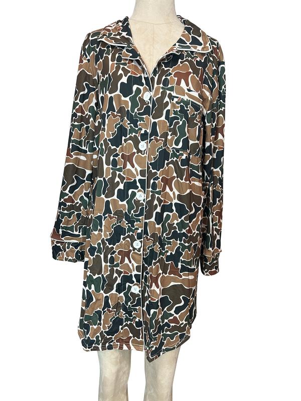 Hunting Season Long Sleeve Camo T-Shirt & Sleep Dress – Ultra Soft, Comfortable Women's Loungewear Perfect for Outdoor Lovers
