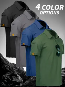 Men's Quick-Dry Polo Shirts - Short Sleeve Collared Golf & Tennis Shirt | Breathable Cool Sports Casual Top for Outdoor,  Daily Wear | Moisture-Wicking Mens Athletic Fashion Tee