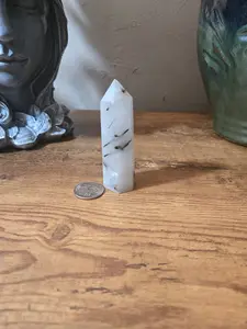 Natural Tourmalinated Quartz Grounding Crystal Tower - Jewelry Accessory, Decorative Piece, Decor Items