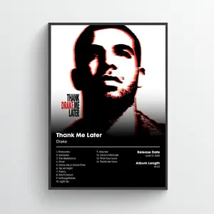Drake Thank Me Later Album Poster , Product without frame