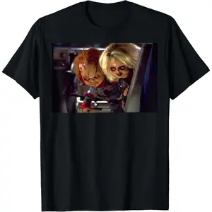 Fashionable Casual Top Cotton Men's Short Sleeve Bride of Chucky Tiffany & Chucky Stare At Ground T-Shirt T-Shirt