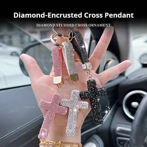 Car keychain, cross keychain, fashionable decorative accessory. Suitable for backpack - keychain - silver - pink - black - red