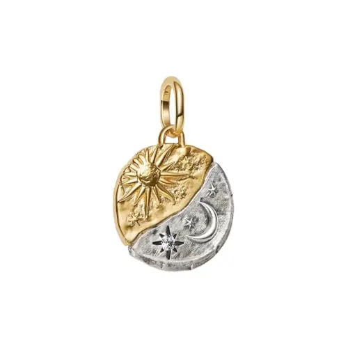 Golden Sun & Moon Medallion Charm