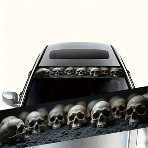 Car Windshield Decal Truck Car Decal 1pair 2pack Scary Skull Design Universal Fit for All Cars Waterproof UV Resistant Eye Catching Styling Auto Accessory