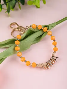 Handmade Beaded Mama Letter Keychain, Colorful Faceted Crystal Bracelet, Mother's Day Gift for Mom, Bag & Car Hanging Ornament