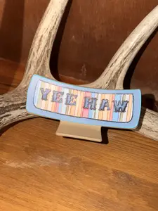 Western Faux Leather Yes Haw Claw Clip