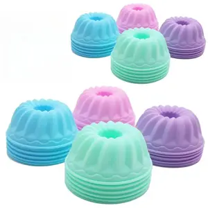 24 Pcs Reusable Silicone Baking Cups Food Grade Non-Stick Muffin Liners Silicone Donut Mold Multi Flower Shapes Reusable Muffin Liners Beauty & Personal Care
