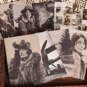 JAIIMAN 68pieces (32papers and 36stickers)Vintage Photos of Travelers DIY Scrapbook Paper Kit Scrapbook Page, for Ephemera, Keepsake Cards, Scrapbooking Supplies, Stationery Collectors, Picture Frame Decoration, Journal Keepers, Handmade Waste Diary