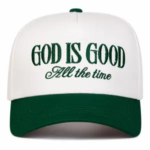 God Is Good Embroidered Baseball Cap, Unisex Letter Embroidered Patchwork, Everyday Casual Style