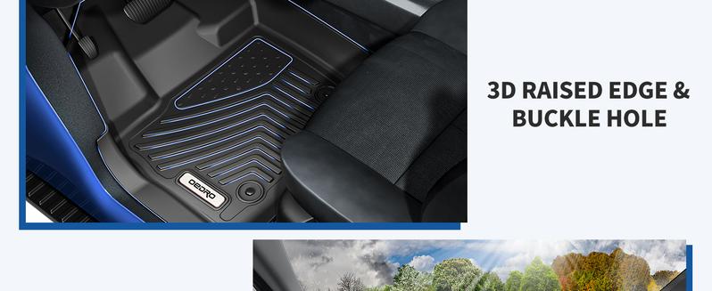 YITAMOTOR Floor Mats(Multi Styles) for 2019-2025 Chevrolet Silverado 1500/GMC Sierra 1500 & 2020-2025 Chevy Silverado/GMC Sierra 2500HD/3500HD - Black, TPE Floor Liner Truck Interior Vehicle Car Accessories Autos Protector Automotive