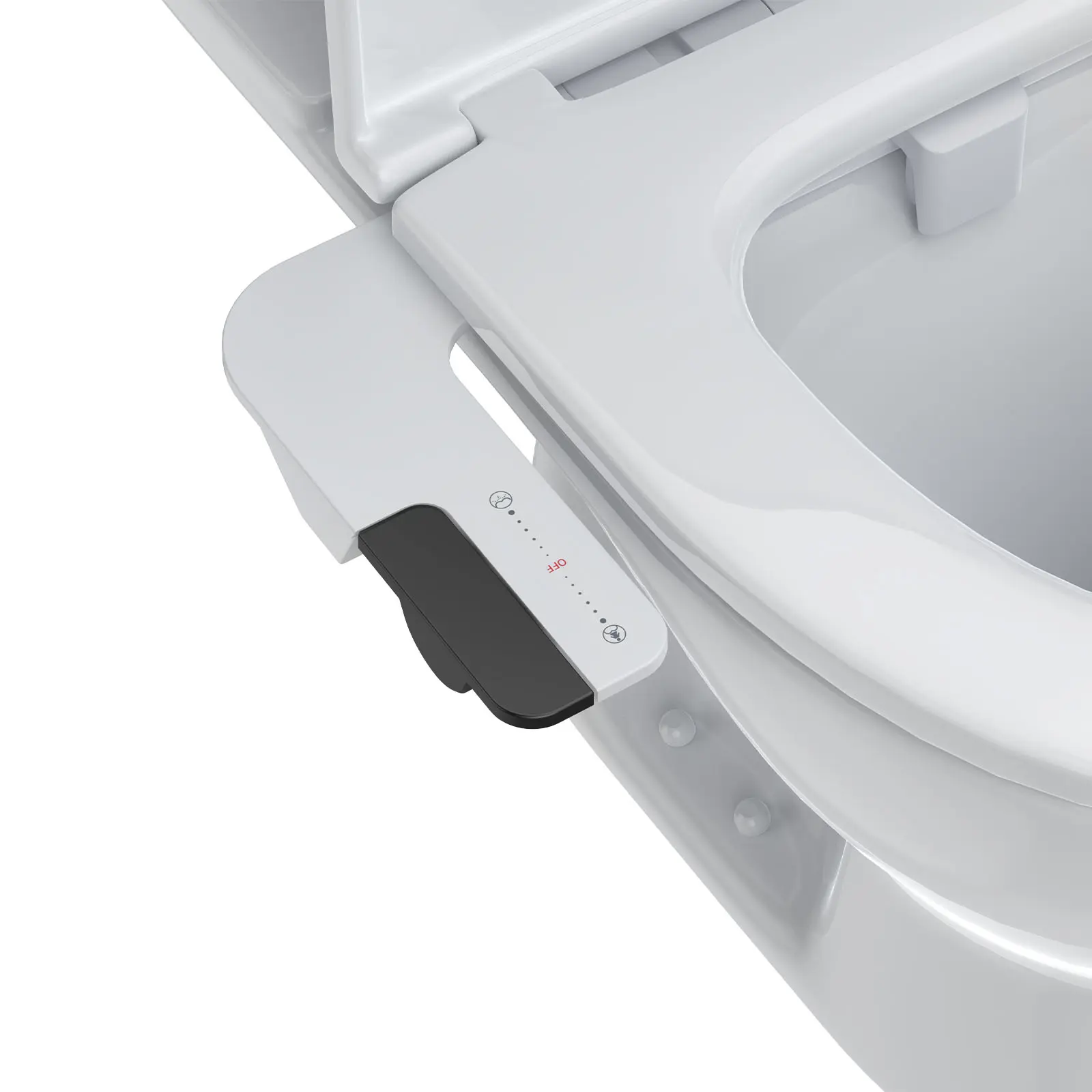 Ultra-Slim Non-Electric Bidet Attachment for Toilet - Dual Self-Cleaning Nozzles for Feminine & Rear Wash - Adjustable Cold Water Pressure - Easy Tool-Free Installation - Hygienic Bathroom Solution - Grey/Black/White
