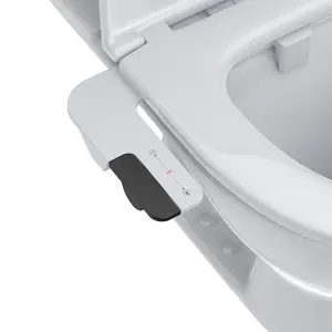 Ultra-Slim Non-Electric Bidet Attachment for Toilet - Dual Self-Cleaning Nozzles for Feminine & Rear Wash - Adjustable Cold Water Pressure - Easy Tool-Free Installation - Hygienic Bathroom Solution - Grey/Black/White
