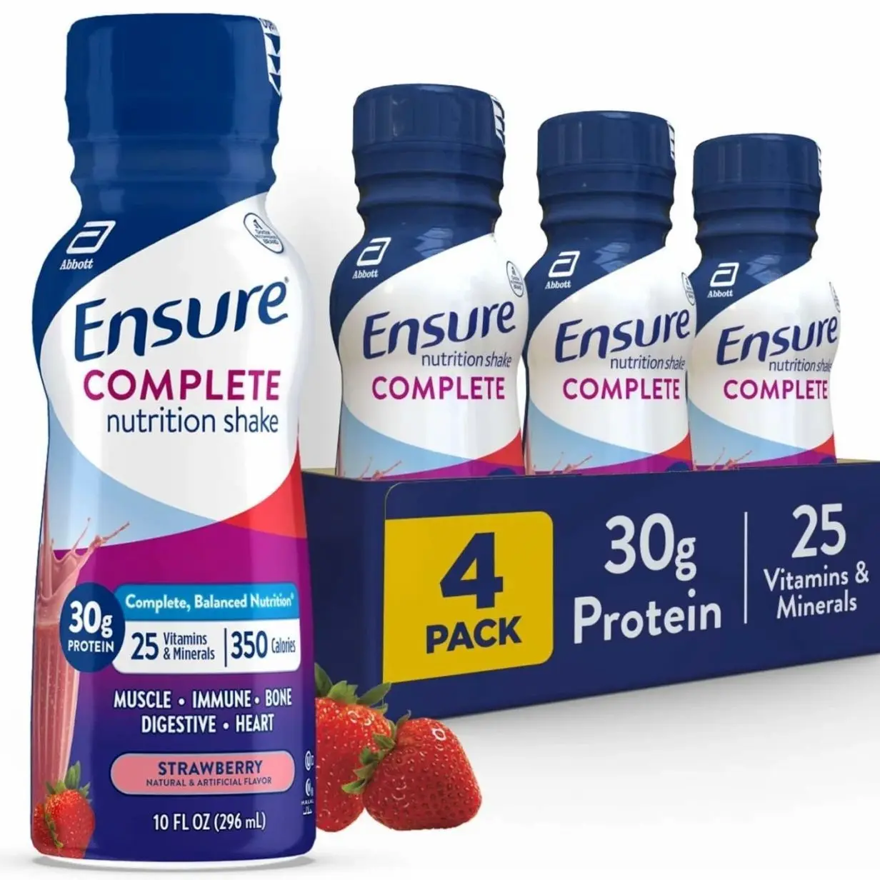 Ensure COMPLETE Nutrition Shake, 30g Protein, Strawberry, 10 fl oz—4 Pack