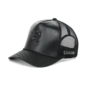 Cuadra Men's Black Western Cap with Premium Pearlized Leather Studs