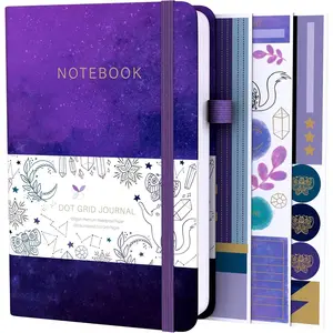 Dotted Journal - 160gsm Bleed Proof Thick White Paper - 200 Numbered Dot Grid Pages - 5.8 x 8.3 inch Dotted Notebook