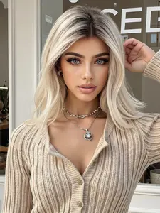 Topshe Mono Women's Classic Synthetic Wig, Short Curly Gradient, Bubblegum Matte Molly Style, Free Design, No Glue, Easy to Style, Glueless Synthetic Wig