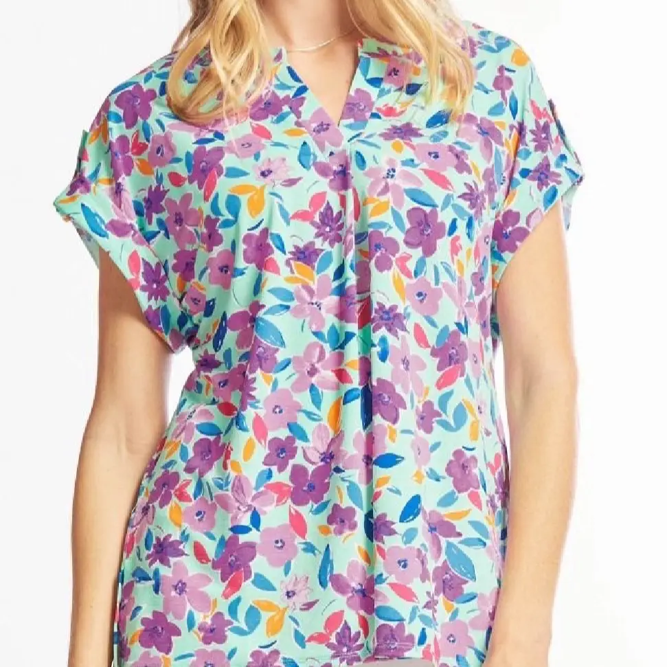 Dear Scarlett SS Mint Multi Plus Top C0122