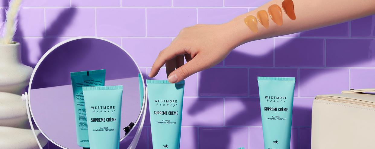 Westmore Beauty Perfect & Reset Set | Supreme Creme 3.5oz + Star-Shaped Kabuki Brush + FREE Travel Size Makeup Melter Hydrating Cleansing Oil Mist