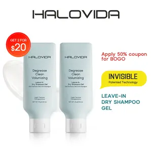 HALOVIDA Leave-in Dry Shampoo Gel, Instant Oil Absorption, Invisible Volume, Long-Lasting Oil Control, 4D Hyaluronic Acid, Silk Protein, Lightweight & Refreshing, Suitable for All Hair Types, 2.28oz, Gentle & Smooth